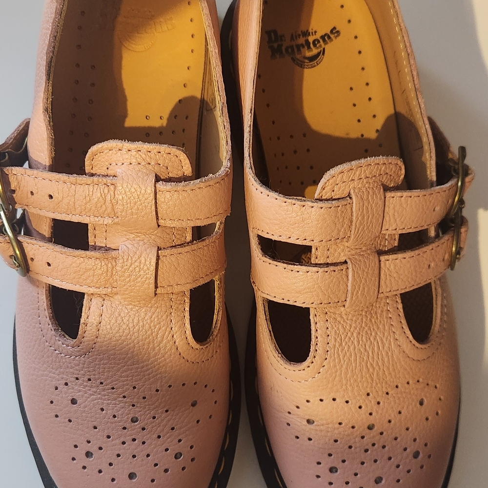 Dr. Martens Pink Leather Cutout Shoes